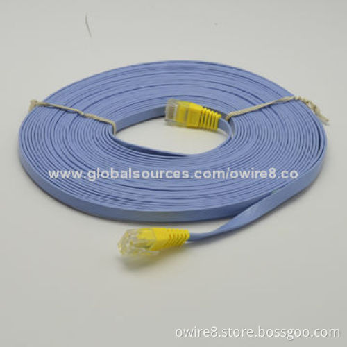 Flat patch cord cat6 with PVC jacket, 2m passed fluke test